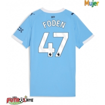 Camiseta Manchester City Phil Foden #47 Primera Equipación para mujer 2025-26 manga corta